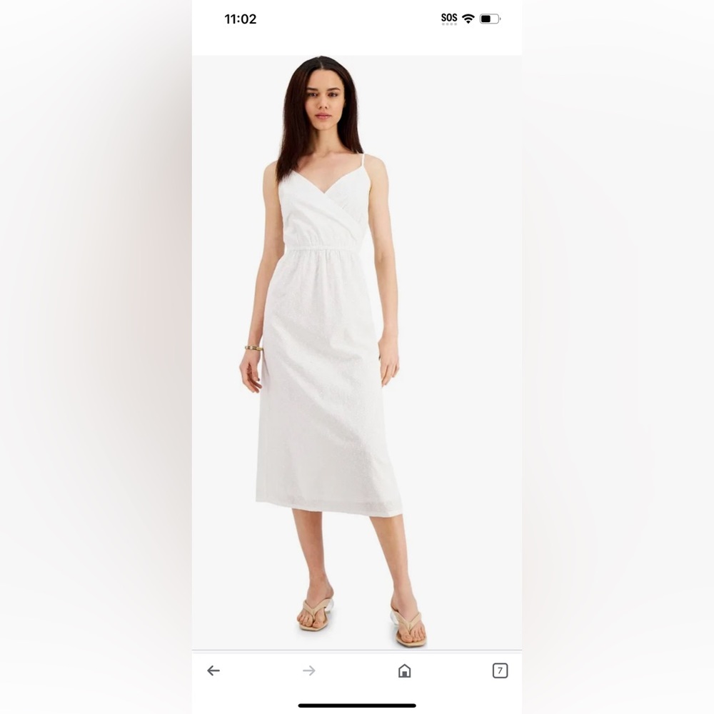 Women’s White Eyelet Style &CO Midi Dress